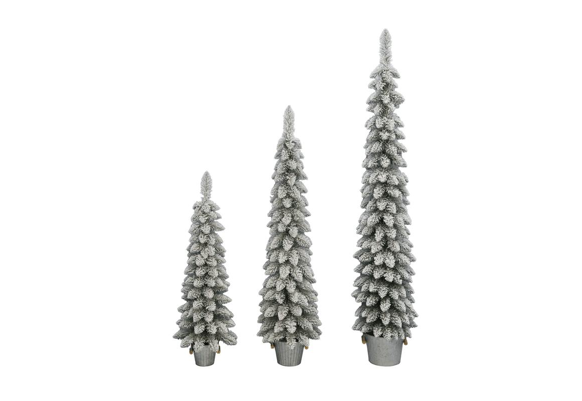 Holiday Time Flocked Pine Trees