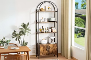 Lifestyle image of the Karl Home arched bookcase in home setting