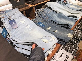 jeans on shelf