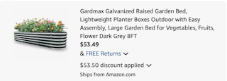 raised garden bed Amazon receipt