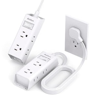 Flat Plug Power Strip 2-Pack