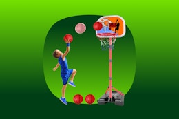 Kids' Adjustable Basketball Hoop, Only $30 on Amazon card image