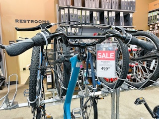 Schwinn bikes on display in a store.