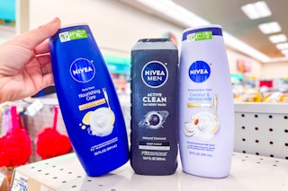 nivea body washes on a store shelf