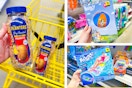 dollar general planters peanuts, h20 go beach ball, h20 go pool lounge 3-photo collage