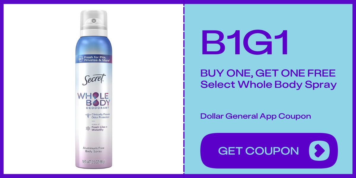 secret whole body deodorant spray