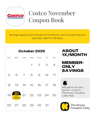 Next Costco Coupon Book start date on October 20, 2025
