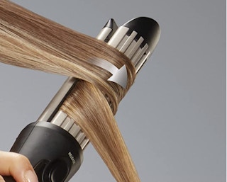curling iron on hair