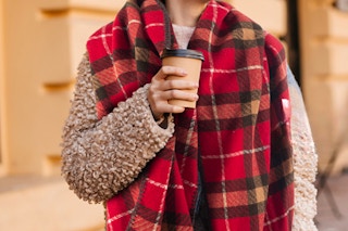 woman wearing a scarf outside