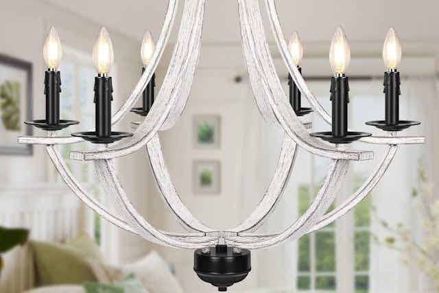 Farmhouse Chandelier, Just $39.99 With Amazon Promo Code (Reg. $85) card image