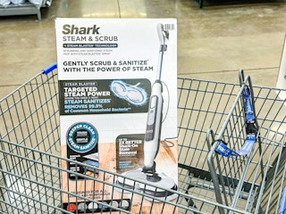 Shark Steam & Scrub mop in a Walmart cart