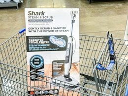 Shark Steam & Scrub mop in a Walmart cart