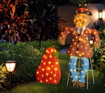 Lighted Fall Scarecrow & Pumpkin Decor