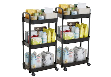 Rolling Utility Cart 2-Pack