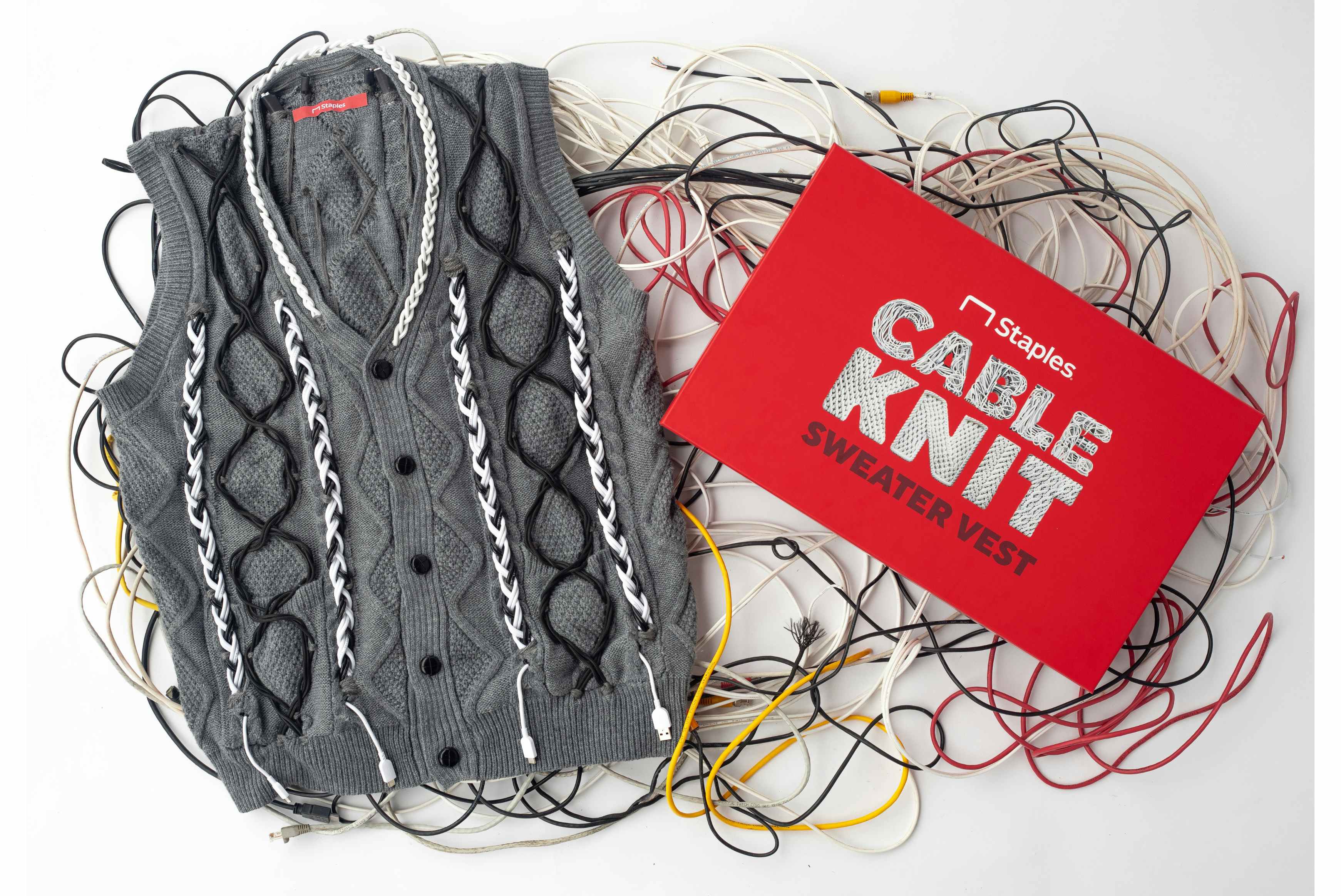 Staples Cable Knit Sweater Vest 1