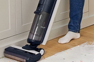 Tineco Floor ONE S5 Smart Cordless Wet Dry Vacuum Cleaner cleaning the floors.