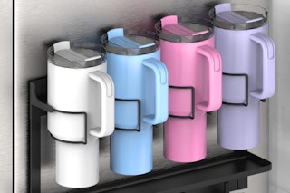 EASTTOWEST Magnetic Stanley Cup Storage Organizer on a door.