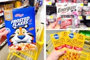 frosted flakes, pedigree, energizer on 3-photo collage