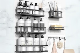 Adhesive Shower Caddy 6-Pack, Just $9.59 on Amazon card image