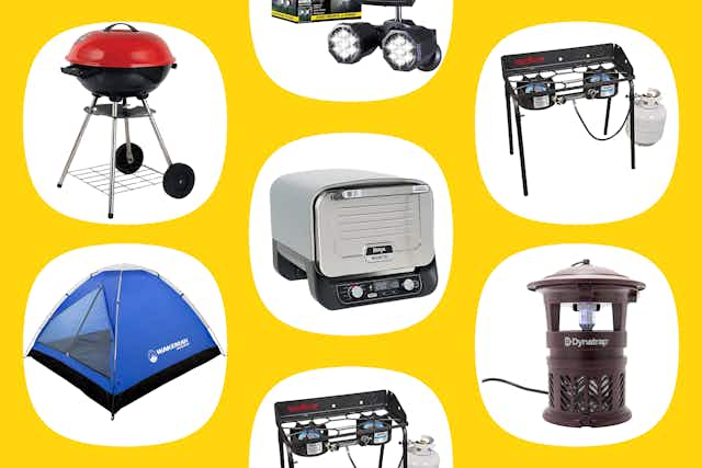 Grab Your Camping Essentials: $56 Grill, $30 Tent, and More card image