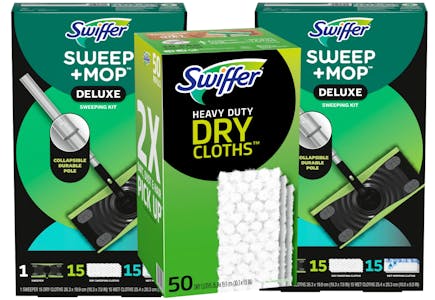 2 Swiffer Mop Kits + 1 Cloth Refill