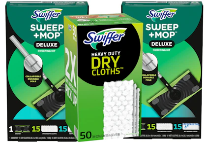 2 Swiffer Mop Kits + 1 Cloth Refill