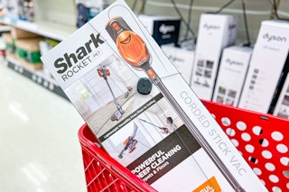 shark vacuums in a target cart
