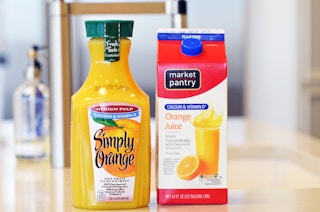 Simply Orange vs. Market Pantry orange juice
