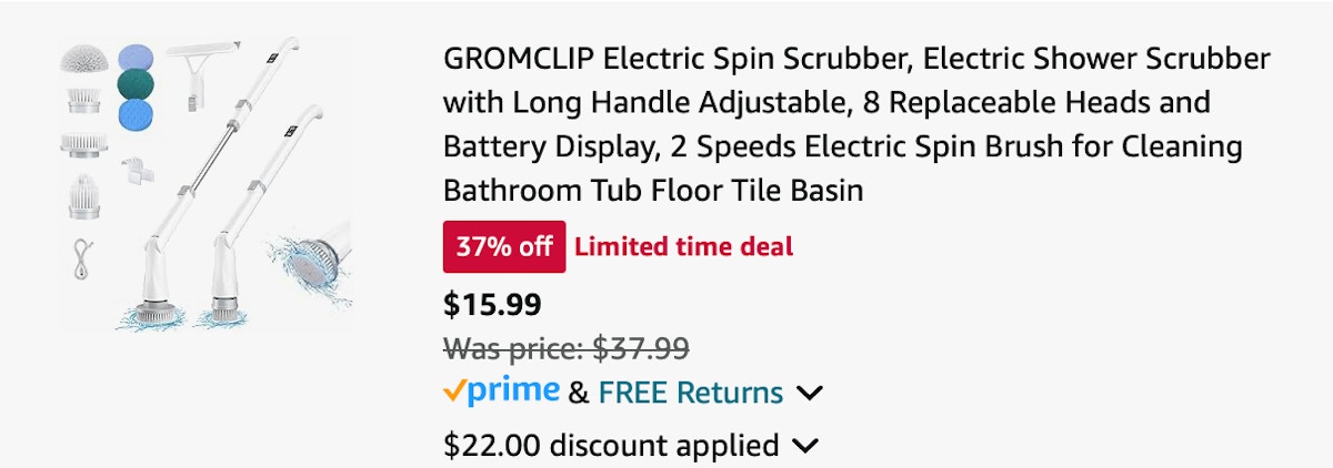 Electric Spin Scrubber Amazon Receipt