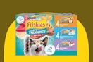 Friskies box on yellow KCL template