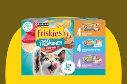 Friskies box on yellow KCL template