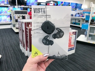 hand holding jaybird vista true wireless headphones at target