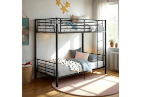 Walker Edison Twin Black Bunk Bed