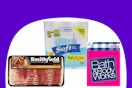dollar general smithfield, true living, bath and body works gift card on purple and white background