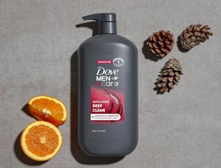 a grey pump bottle of body wash