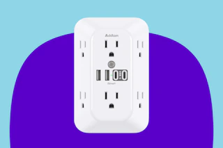 Addtam Surge Protector Outlet Extender, 6-Outlet Splitter with 4 USB Wall Charger(2 USB-C Ports), Multi Plug Wall Outlet 1800J