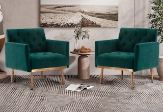 walmart deolme green velvet chair 1681737241 1681737241