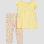 Baby Floral Tank Top and Leggings Set