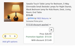 Lamp Amazon receipt