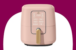 Stock image of the rose colored Beautiful 6-quart Air Fryer 