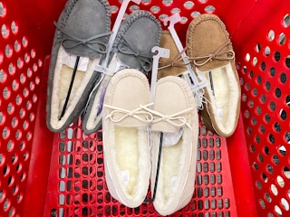 target stars above moccasins in cart