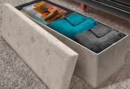 This Large Storage Bench Ottoman is Just $31 Shipped at QVC (Reg. $70) card image