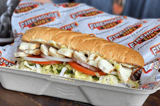 firehouse sub and drink on table