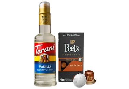 1 Peet's Coffee + 1 Torani Syrup