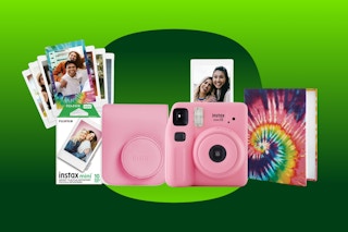 pink Fujifilm Instax camera bundle