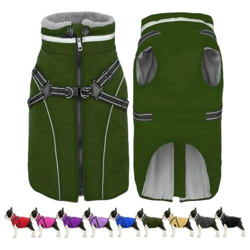 Dog Coat with Built-In Harness