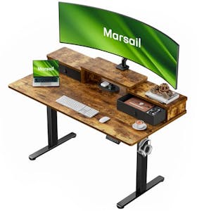 Electric Standing Desk with Drawers