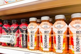 body armor bottles on a shelf