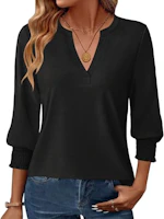 Women's 3/4 Sleeve V-Neck Blouse