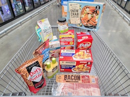 groceries in a cart